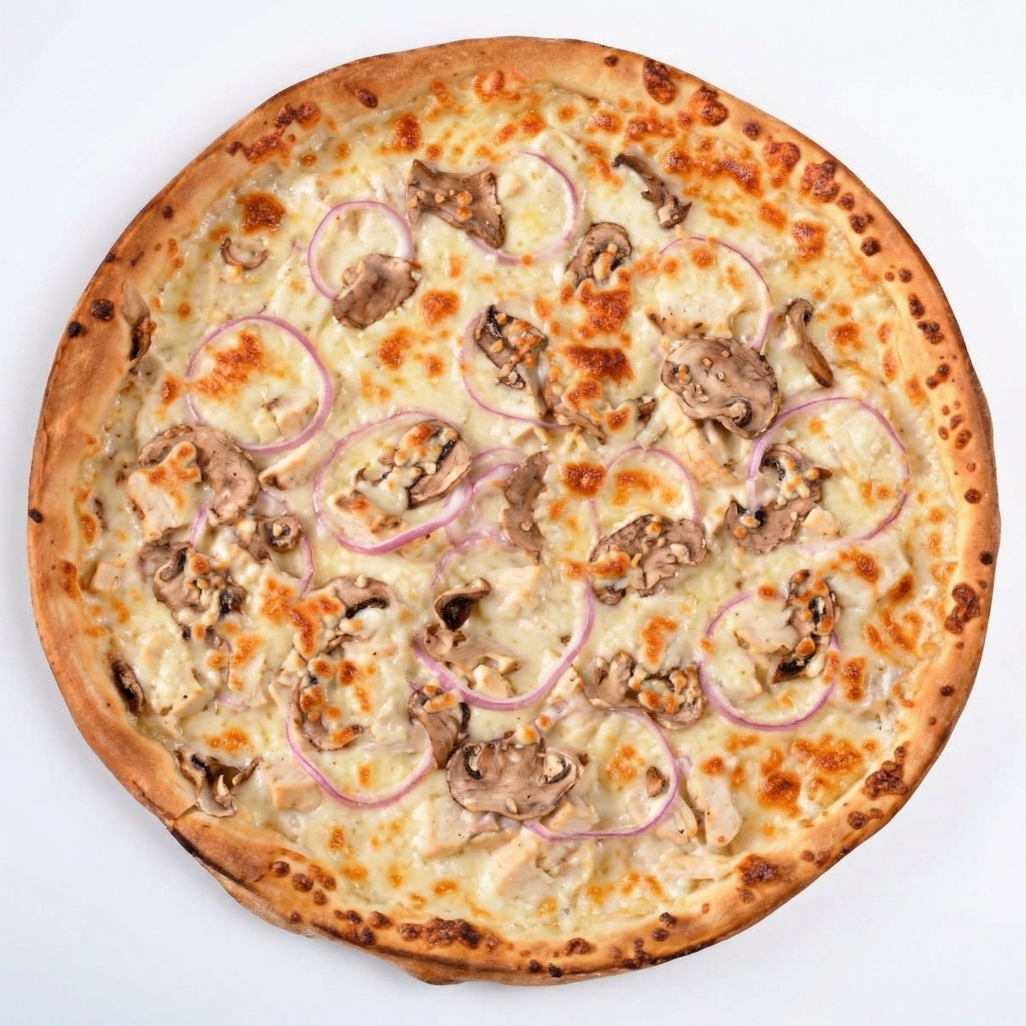 Alfredo Chicken Pizza.